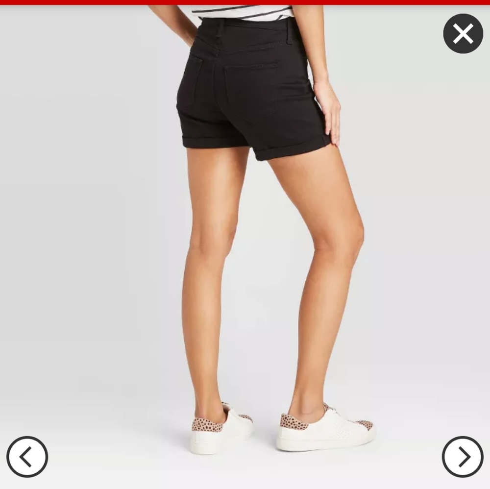 NWT high rise slimming black shorts size 10